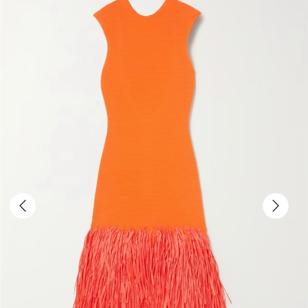 Aje orange raffia dress